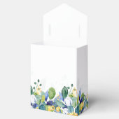 Elegante bloemengele blauwe witte bruiloft bedankdoosjes (Geopend)