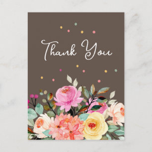 Elegante bloemengeschenk of dankkaart voor vriende briefkaart