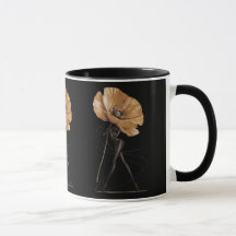Elegante bloemengodin mode-illustratie mok
