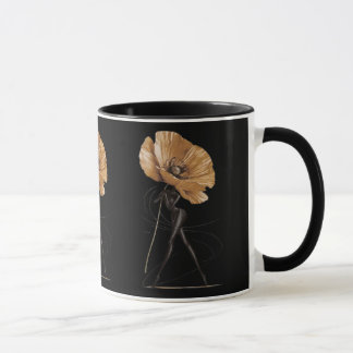 Elegante bloemengodin mode-illustratie mok