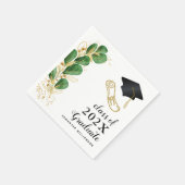 Elegante Bloemengroen Klasse van 2025 Afstuderen Servet (Hoek)