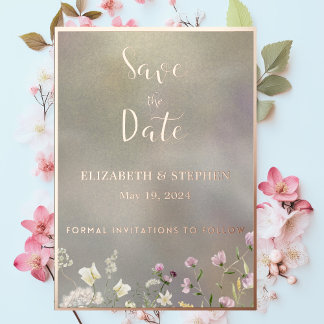 Elegante bloemenherfst Save the Date Kaart