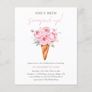 Elegante bloemenijs bruids douche uitnodiging flyer