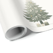 Elegante bloemenkerstboom cadeaupapier (Rol Hoek)