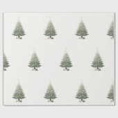 Elegante bloemenkerstboom cadeaupapier (Vlak)