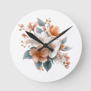 Elegante bloemenkokerkok 🕒🌿 ronde klok