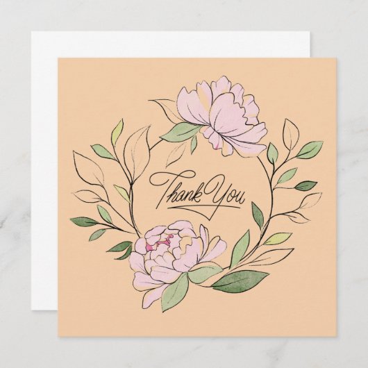 Elegante bloemenkrans bruiloft dank u (Voorkant / Achterkant)