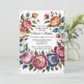 Elegante bloemenkrans koppels Douche Kaart (Staand voorkant)