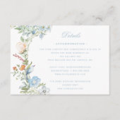 Elegante bloemenkrans | Monogram bruiloft Informatiekaartje (Voorkant)