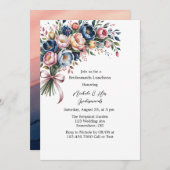 Elegante bloemenkrans voor bruidsmeisjes lunch kaart (Voorkant / Achterkant)