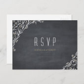 Elegante bloemenkrijtbord rustieke bruiloft RSVP Uitnodiging Briefkaart (Voorkant / Achterkant)