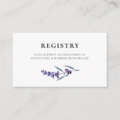 Elegante bloemenlavendel bruiloft registerkaart informatiekaartje (Voorkant)