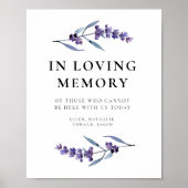 Elegante bloemenlavendel in liefdevol geheugenteke poster (Voorkant)