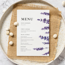 Elegante bloemenlavendel menu