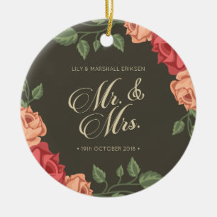 Elegante BloemenM. & Mevr. Wedding   Ceramisch Keramisch Ornament