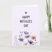 Elegante bloemenmoeder Happy Mothers Day Kaart (Voorkant)