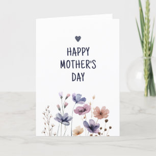 Elegante bloemenmoeder Happy Mothers Day Kaart