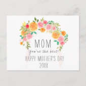 Elegante bloemenmoederdag briefkaart (Voorkant)