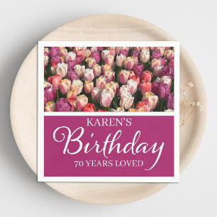 Elegante bloemennapkins voor 70e verjaardagsfeestj servet