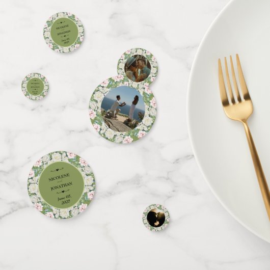 Elegante bloemenomhelzing bruiloft confetti (Groep)