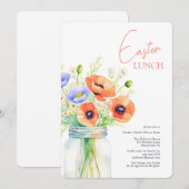 Elegante bloemenpaaslunch kaart (Voorkant / Achterkant)