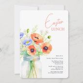 Elegante bloemenpaaslunch kaart (Voorkant)