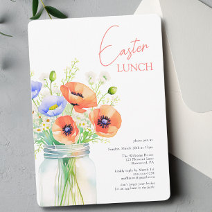 Elegante bloemenpaaslunch kaart