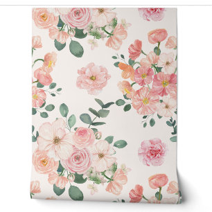 Elegante bloemenpastel kleur bloemen behang