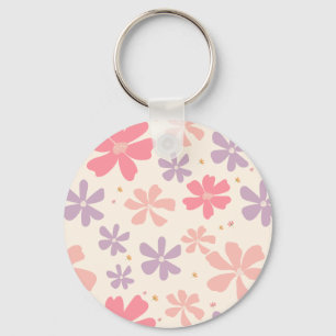 Elegante bloemenprint botanische kunst voor Natuur Sleutelhanger