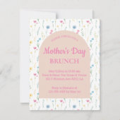 Elegante bloemenroze boog moederdag brunch kaart (Voorkant)