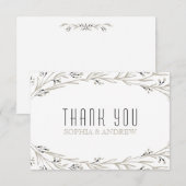 Elegante bloemenrustieke bruiloft bedankkaart (Voorkant / Achterkant)