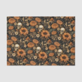  Elegante Bloemenschedel Tissuepapier (Voorkant)