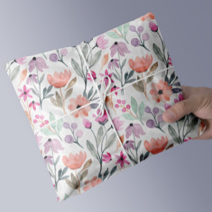 Elegante Bloemenschildering in Waterverf Tissuepapier