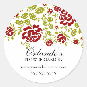 Elegante bloemenStickers Ronde Sticker