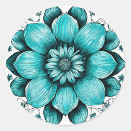 Elegante bloemenStickers Ronde Sticker