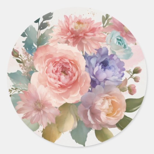 Elegante bloemenStickers Ronde Sticker (Voorkant)
