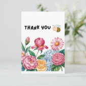 Elegante bloementuin bedankkaart (Staand voorkant)