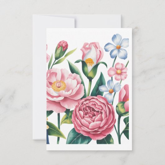 Elegante bloementuin bedankkaart (Achterkant)