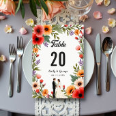 Elegante Bloementuin Bruid & Bruidegom Zomer Huwel Kaart