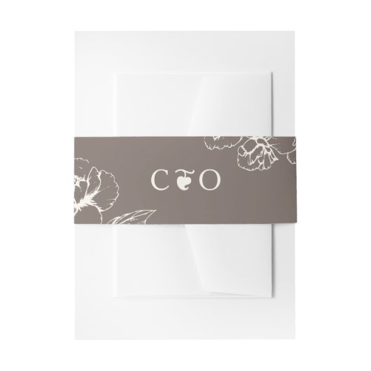 Elegante bloementuin bruiloft Initialen Uitnodigingen Wikkel (Voorkant Voorbeeld)