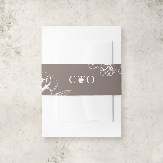 Elegante bloementuin bruiloft Initialen Uitnodigingen Wikkel