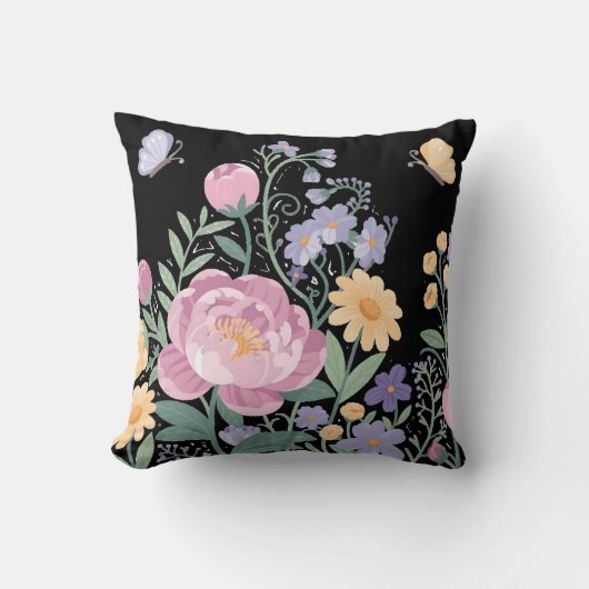 Elegante bloementuin kussen (Voorkant)