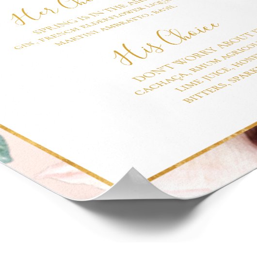 Elegante Bloementuin | Pastelkleurige Signature Dr Poster (Hoek)