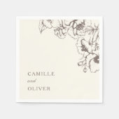Elegante  bloementuin trouwnamen servet (Voorkant)