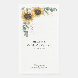 Elegante bloemenzonnebloem Eucalyptus Bruiloftsbor Servet
