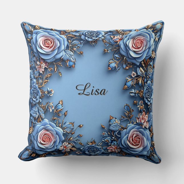 Elegante bloemframe kussen (Voorkant)