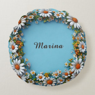 Elegante bloemframe rond kussen