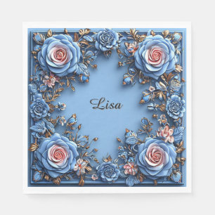 Elegante bloemframe servet