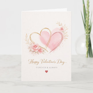 Elegante bloemhart Valentijnsdag wenskaart Kaart