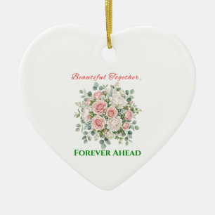 Elegante bloemhuwelijkshorloge keramisch ornament